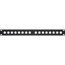 My Custom Shop 16-Port Unloaded BNC Rack Panel (2 RU, Black)