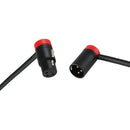 Cable Techniques Low-Profile Right-Angle XLR Female to Low-Profile Right-Angle XLR Male Stage & Studio Mic Cable (Red Caps, 10')