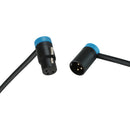 Cable Techniques Low-Profile Right-Angle XLR Female to Low-Profile Right-Angle XLR Male Stage & Studio Mic Cable (Blue Caps, 6')
