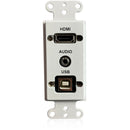 Comprehensive HDMI, USB Type-B, and 3.5mm Pigtail Pass-Through Wall Plate (White)