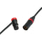 Cable Techniques Low-Profile Right-Angle XLR Female to Straight XLR Male Stage & Studio Mic Cable (Red Ring/Cap, 6')