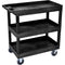 Luxor 3-Shelf Tub Cart (32 x 18", Black)