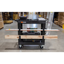 Luxor 32x18" Heavy-Duty Industrial Cart w/Two Shelves With Ladder Holder, Storage Hooks, And Spool Holder