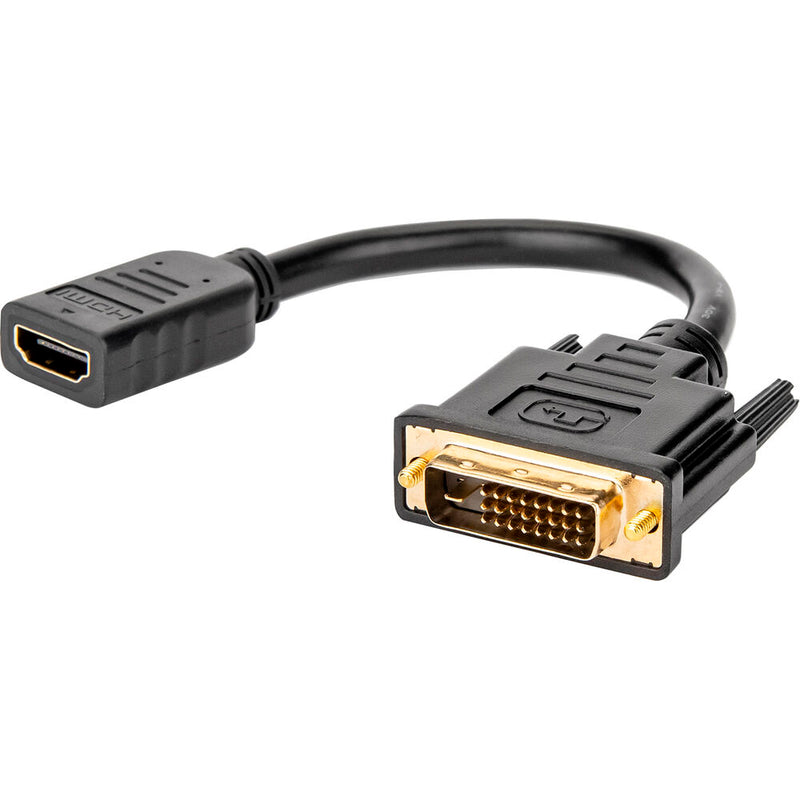 Rocstor Shielded HDMI Female to DVI-D Male Cable Adapter (8", Black)