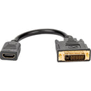 Rocstor Shielded HDMI Female to DVI-D Male Cable Adapter (8", Black)