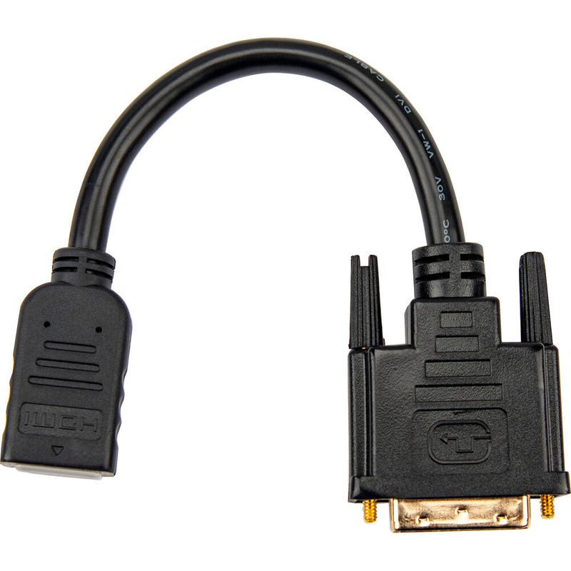 Rocstor Shielded HDMI Female to DVI-D Male Cable Adapter (8", Black)