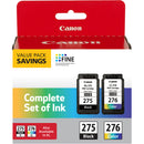 Canon PIXMA TS3720 Wireless All-in-One Printer with PG-275/CL-276 Ink Value Pack Kit (White)