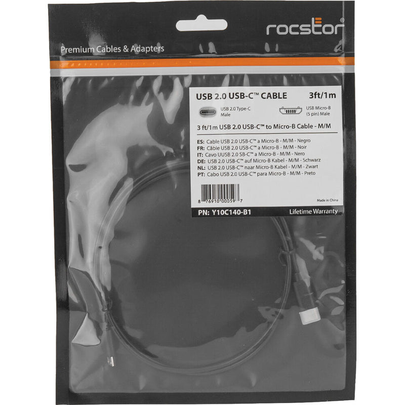 Rocstor USB Type-C to Micro-B Cable (3', Black)