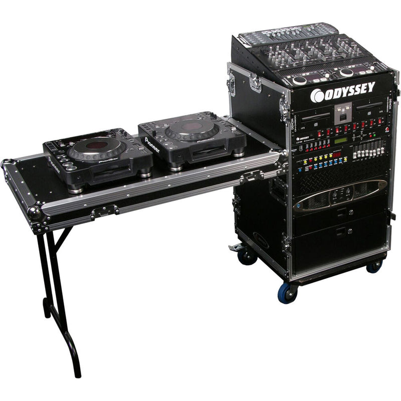 Odyssey FZ1116WDLX Flight Zone ATA DLX Combo Rack Case (Black and Chrome)