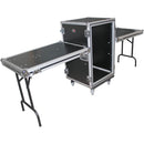 ProX T-16RSPWDT Shockproof Amplifier Rack Case with Casters and Two Side Tables (16 RU, 19" Depth)