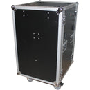 ProX T-16RSPWDT Shockproof Amplifier Rack Case with Casters and Two Side Tables (16 RU, 19" Depth)