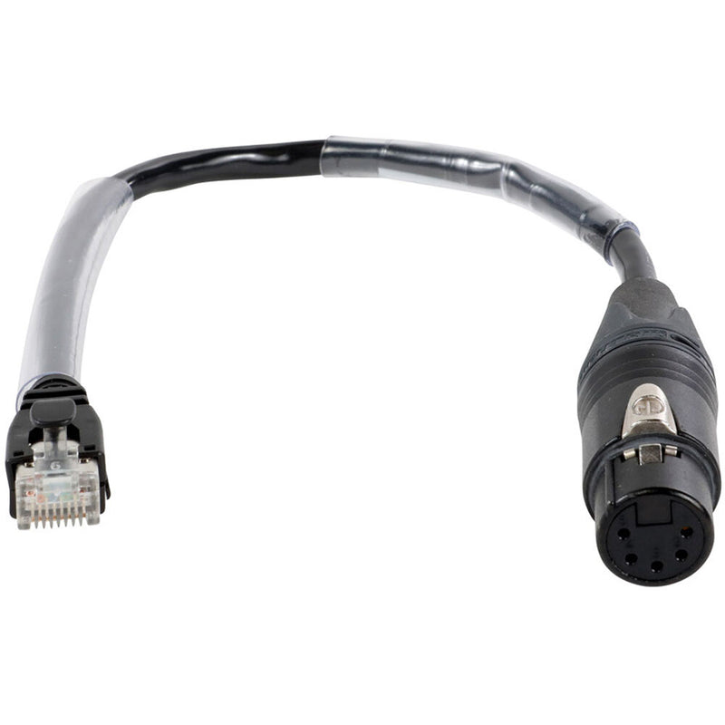 Lex Products DMX5PF-RJ45E DMX 5-Pin Female XLR to etherCON Adapter (1')