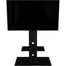 AVF Group Lesina Flat Pedestal TV Stand (Black with Black Glass)