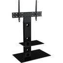 AVF Group Lesina Flat Pedestal TV Stand (Black with Black Glass)