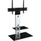 AVF Group Lesina Flat Pedestal TV Stand (Silver with Black Glass)