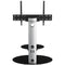 AVF Group Lugano Oval Pedestal TV Stand (Silver with Black Glass)