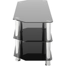 AVF Group 39" Classic Corner Glass TV Stand (Chrome with Black Glass)