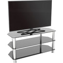 AVF Group 39" Classic Corner Glass TV Stand (Chrome with Black Glass)