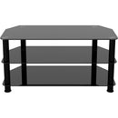 AVF Group 39" Classic Corner Glass TV Stand (Black with Black Glass)