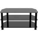 AVF Group 39" Classic Corner Glass TV Stand (Black with Black Glass)