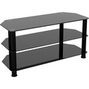 AVF Group 39" Classic Corner Glass TV Stand (Black with Black Glass)