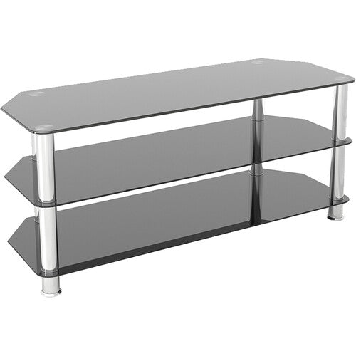 AVF Group 45" Classic Corner Glass TV Stand (Chrome with Black Glass)