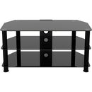 AVF Group 39" Classic Corner Glass TV Stand with Cable Management (Black with Black Glass)