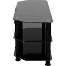 AVF Group 39" Classic Corner Glass TV Stand with Cable Management (Black with Black Glass)