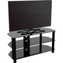 AVF Group 39" Classic Corner Glass TV Stand with Cable Management (Black with Black Glass)