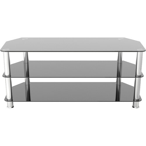 AVF Group 45" Classic Corner Glass TV Stand (Chrome with Black Glass)