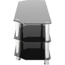 AVF Group 45" Classic Corner Glass TV Stand (Chrome with Black Glass)