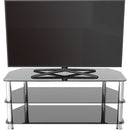 AVF Group 45" Classic Corner Glass TV Stand (Chrome with Black Glass)
