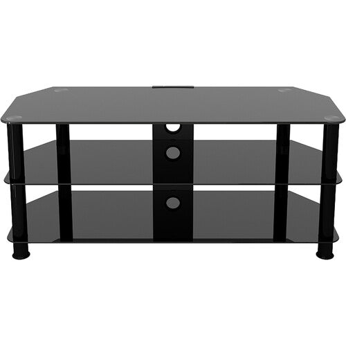 AVF Group 45" Classic Corner Glass TV Stand with Cable Management (Black with Black Glass)