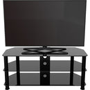 AVF Group 45" Classic Corner Glass TV Stand with Cable Management (Black with Black Glass)