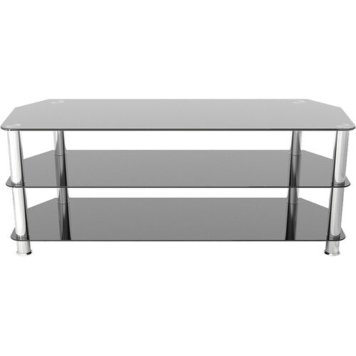 AVF Group 49" Classic Corner Glass TV Stand (Chrome with Black Glass)