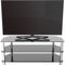 AVF Group 49" Classic Corner Glass TV Stand (Chrome with Black Glass)