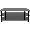 AVF Group 49" Classic Corner Glass TV Stand (Black with Black Glass)