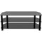 AVF Group 49" Classic Corner Glass TV Stand (Black with Black Glass)