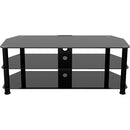 AVF Group 49" Classic Corner Glass TV Stand with Cable Management (Black with Black Glass)