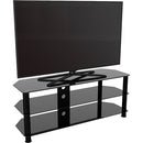 AVF Group 49" Classic Corner Glass TV Stand with Cable Management (Black with Black Glass)