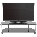 AVF Group Classic Corner Glass TV Stand (Chrome Effect with Black Glass)