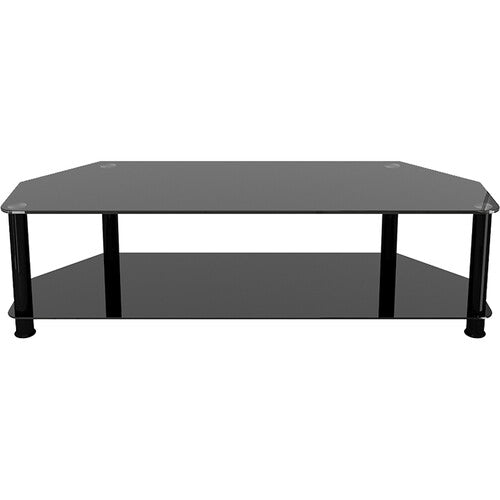 AVF Group Classic Corner Glass TV Stand (Black with Black Glass)