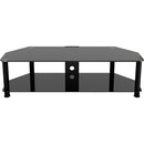 AVF Group Classic Corner Glass TV Stand with Cable Management (Black with Black Glass)