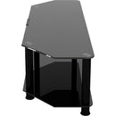 AVF Group Classic Corner Glass TV Stand with Cable Management (Black with Black Glass)