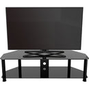 AVF Group Classic Corner Glass TV Stand with Cable Management (Black with Black Glass)