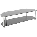 AVF Group Classic Corner Glass TV Stand (Chrome Effect with Black Glass)