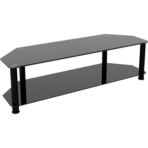 AVF Group Classic Corner Glass TV Stand (Black with Black Glass)