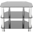 AVF Group 24" Classic Corner Glass TV Stand (Chrome with Black Glass)