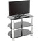 AVF Group 24" Classic Corner Glass TV Stand (Chrome with Black Glass)