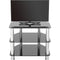 AVF Group 24" Classic Corner Glass TV Stand (Chrome with Black Glass)